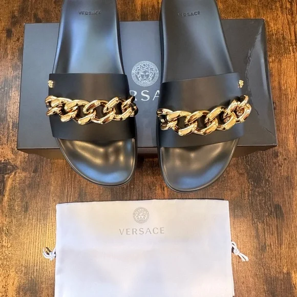 Versace Chain Link Slides - Picture 12 of 15